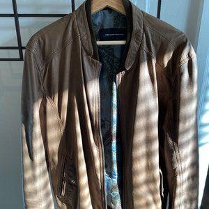 Mens Compagnia Delle Pelli Leather Bomber Jacket (Medium)